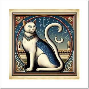 cat portrait tee Posters and Art